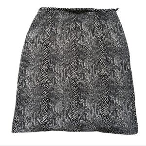 Vintage Women's Snake Print A-Line Black  White Midi Skirt Kathie Lee Size 16